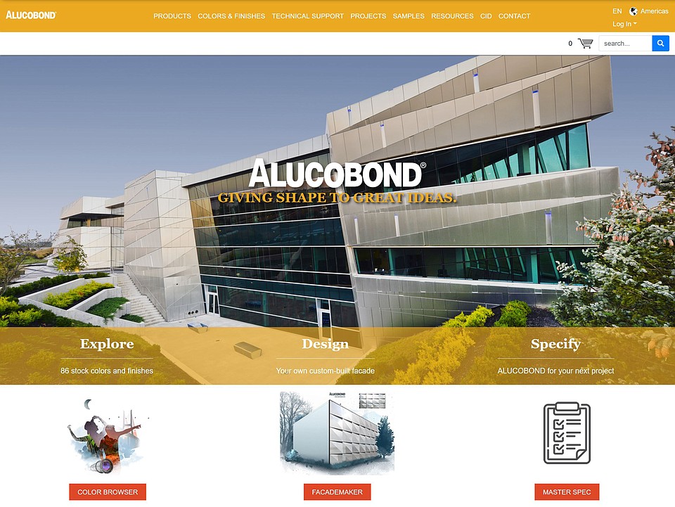 Alucobond Usa Website Filled With Intuitive Design Tech Tools Architectural Inspiration