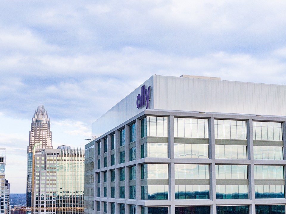 Ally Charlotte Center caps office tower with branded, custom-engineered SKYSHADE polycarbonate system by EXTECH